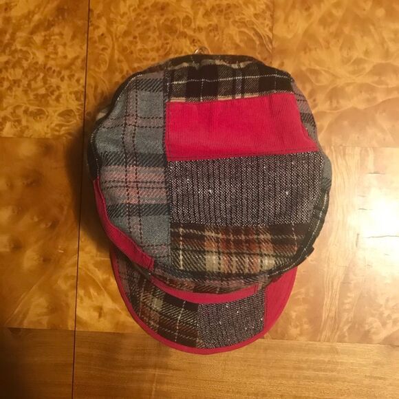 Mixed Media Cadet with Button Trim Hat Pink - Picture 3 of 6